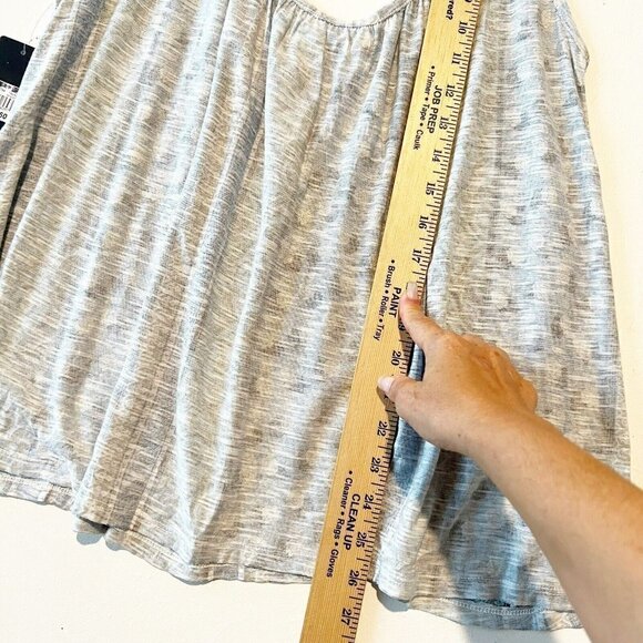 LUCKY Brand Boho flowy Tank Top SMALL Pleated in Allure gray sleeveless NEW - Picture 7 of 11